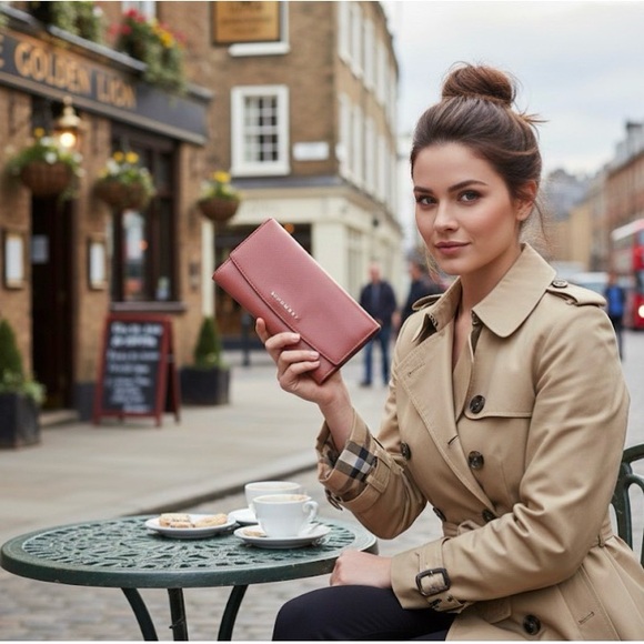 BURBERRY Rosey Mauve Long Patent Leather Wallet EUC - Picture 3 of 13
